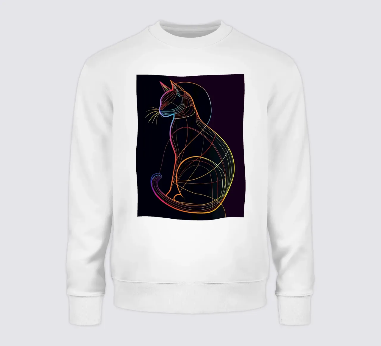 Gatto colorato in linea felpa da ShopByHaru