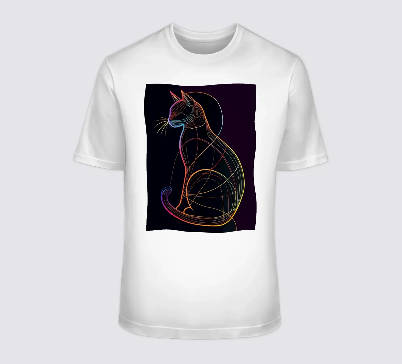 Gatto colorato in linea t-shirt da ShopByHaru