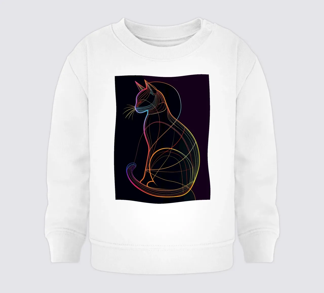 Gatto colorato in linea felpa neonato da ShopByHaru