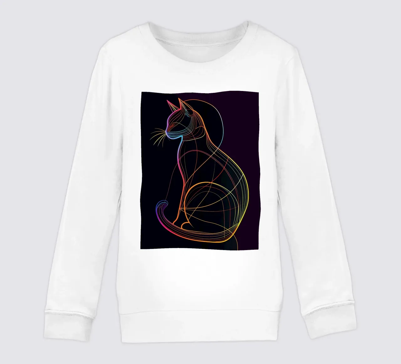Gatto colorato in linea felpa bambino da ShopByHaru
