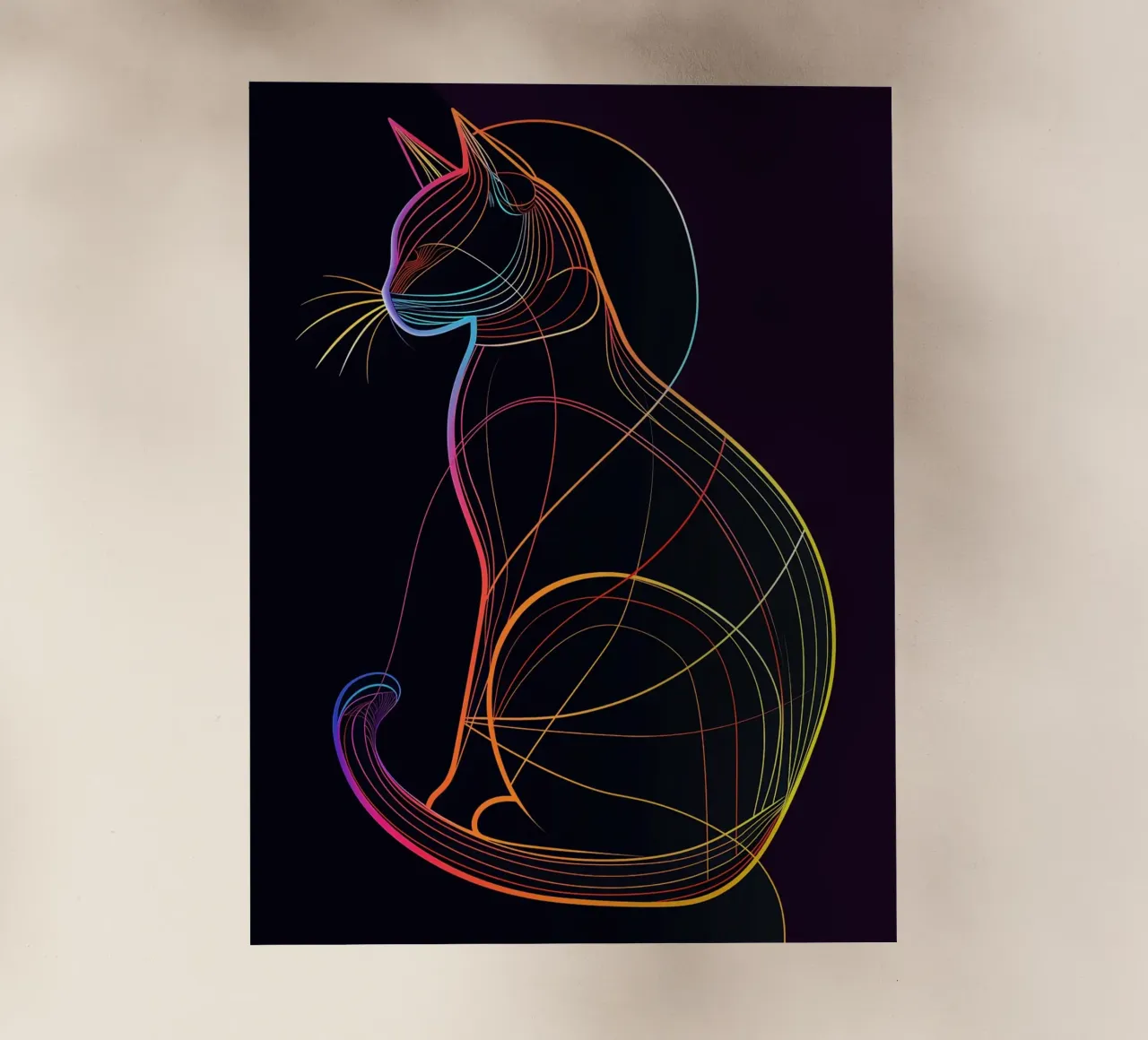 Gatto colorato in linea pellicola backlit da ShopByHaru