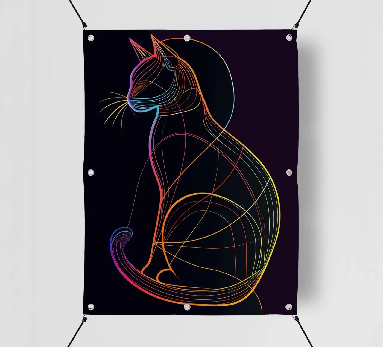 Gatto colorato in linea telo in pvc da ShopByHaru