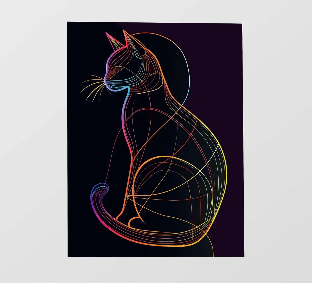 Gatto colorato in linea telo in pvc da ShopByHaru