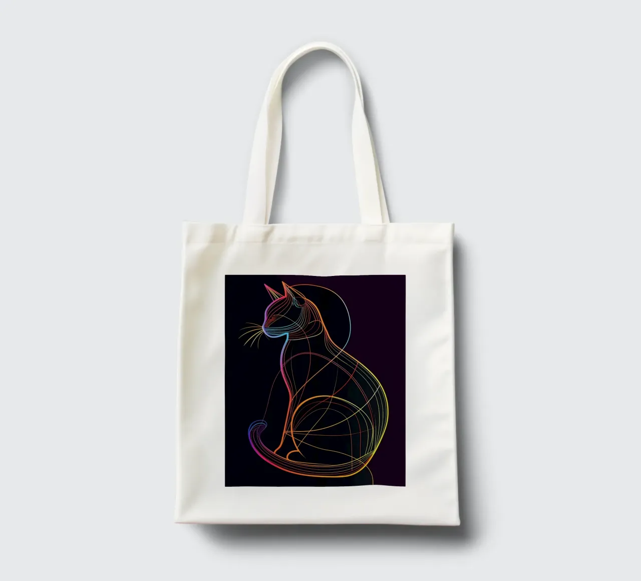 Gatto colorato in linea borsa in juta da ShopByHaru