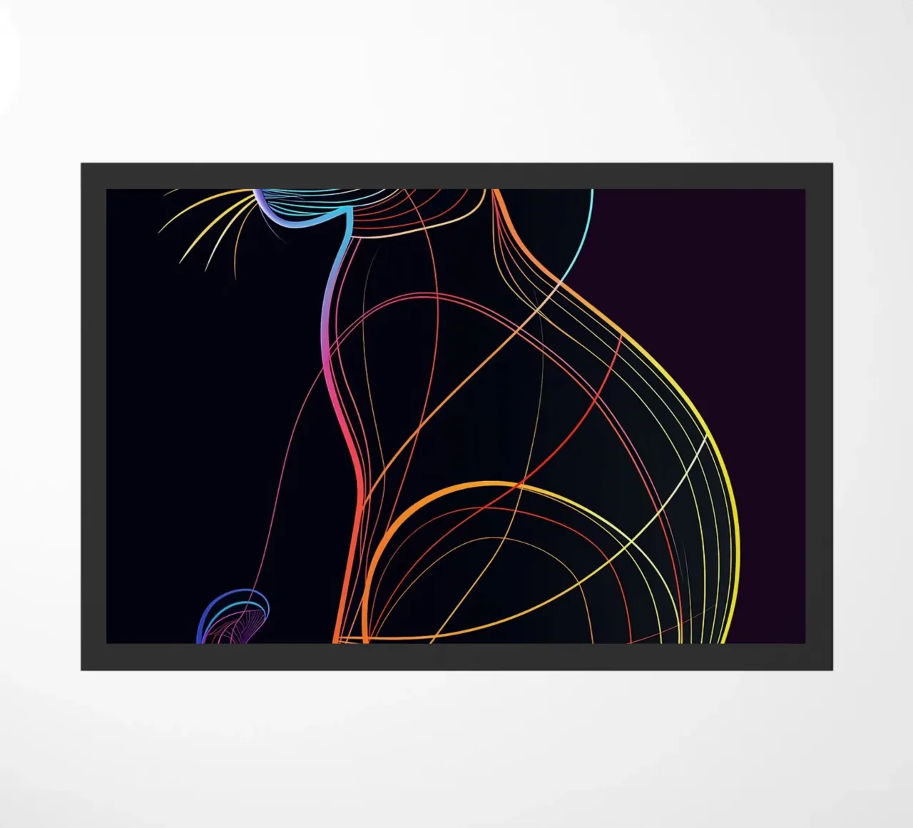 Colorful Line Art Cat doormat by ShopByHaru