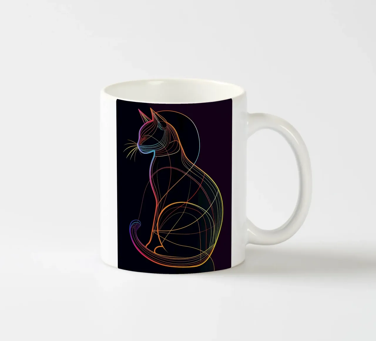 Gatto colorato in linea tazza in ceramica da ShopByHaru