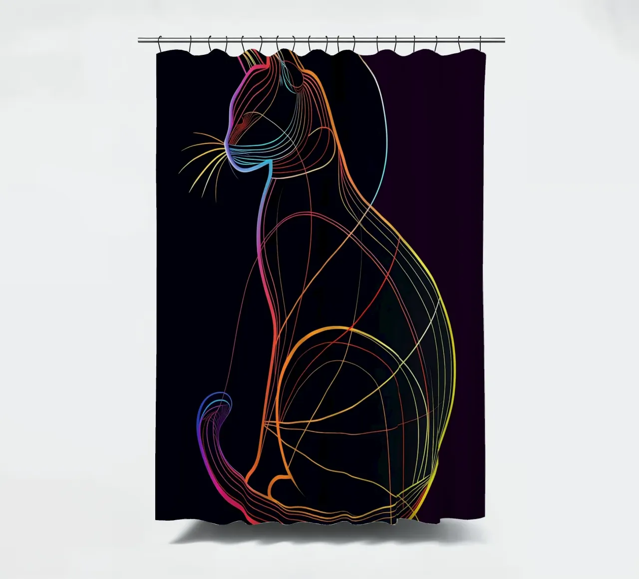 Gatto colorato in linea tenda da doccia da ShopByHaru