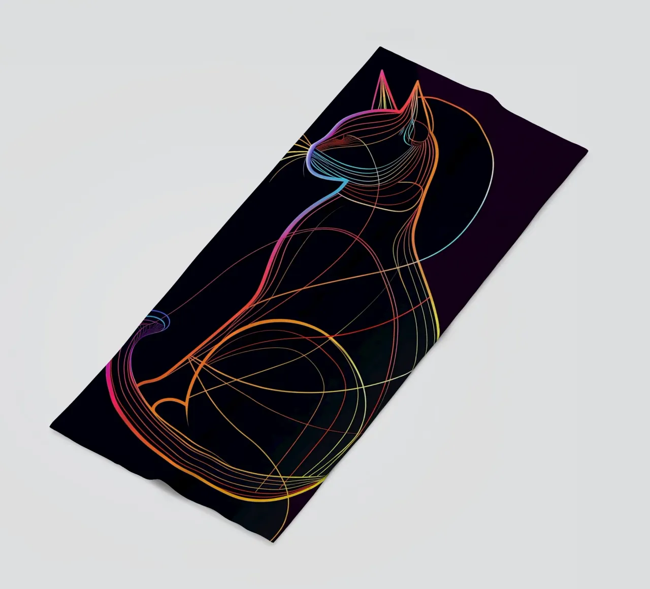 Gatto colorato in linea telo mare da ShopByHaru