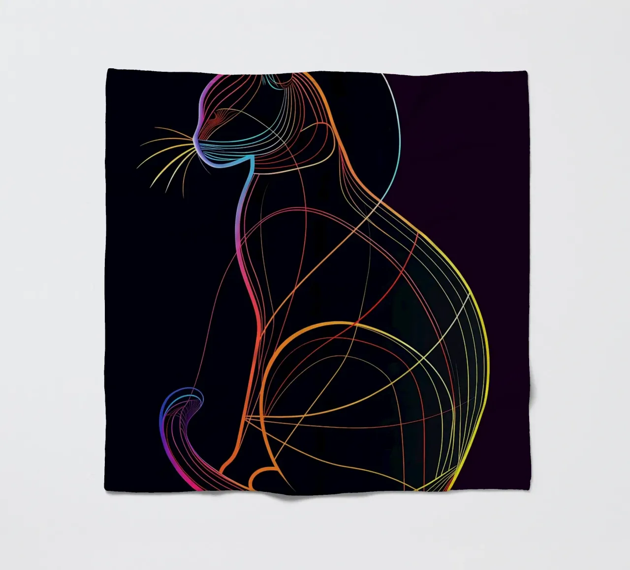Gatto colorato in linea coperta in pile da ShopByHaru