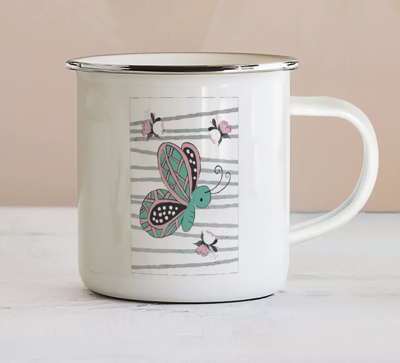 Regalo per ragazze con farfalla tazza in smalto da ShopByHaru