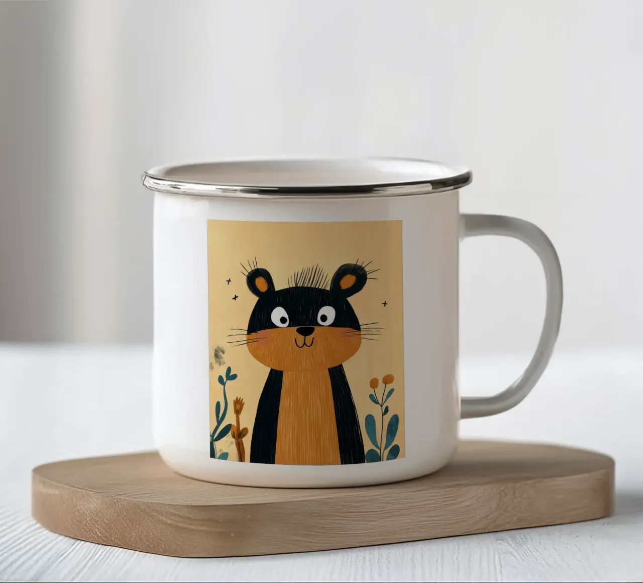 Scoiattolo carino dei cartoni animati tazza in smalto da ShopByHaru