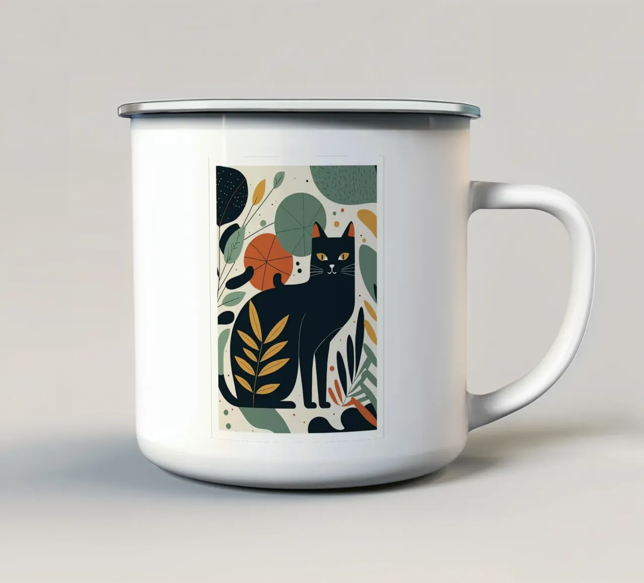 Illustrazione di un gatto carino tazza in smalto da ShopByHaru