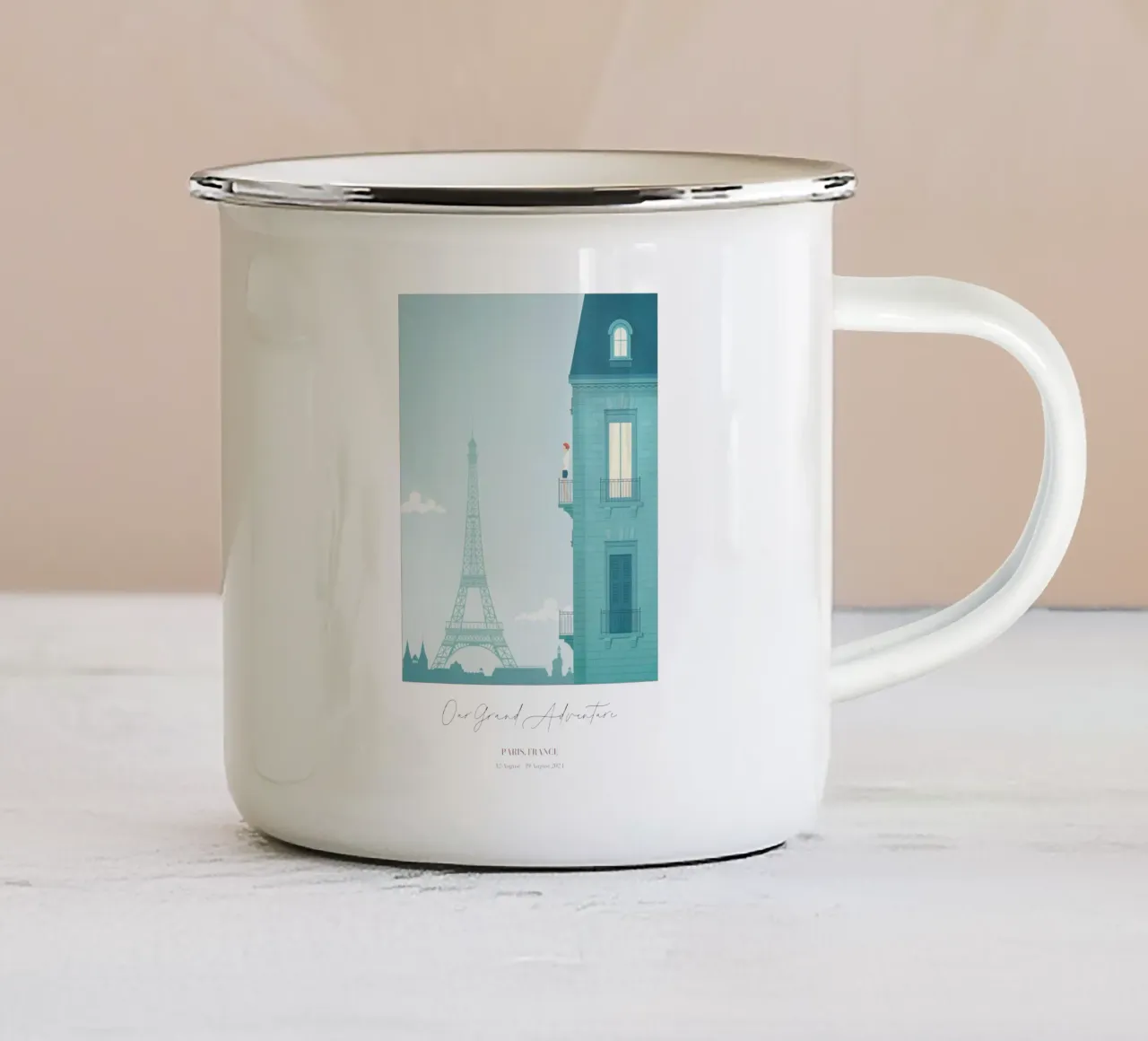 Stampa personalizzata di Parigi tazza in smalto da Henry Rivers