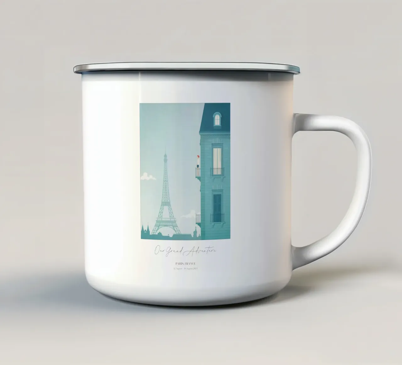 Stampa personalizzata di Parigi tazza in smalto da Henry Rivers