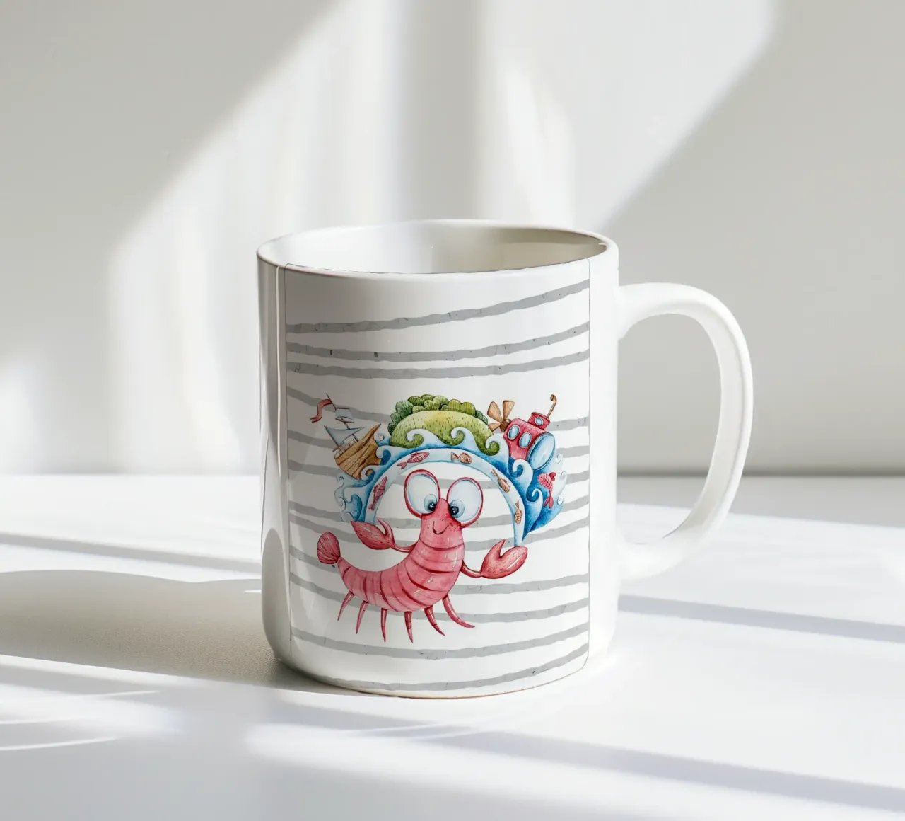 Oceano da colorare per bambini tazza in ceramica da ShopByHaru