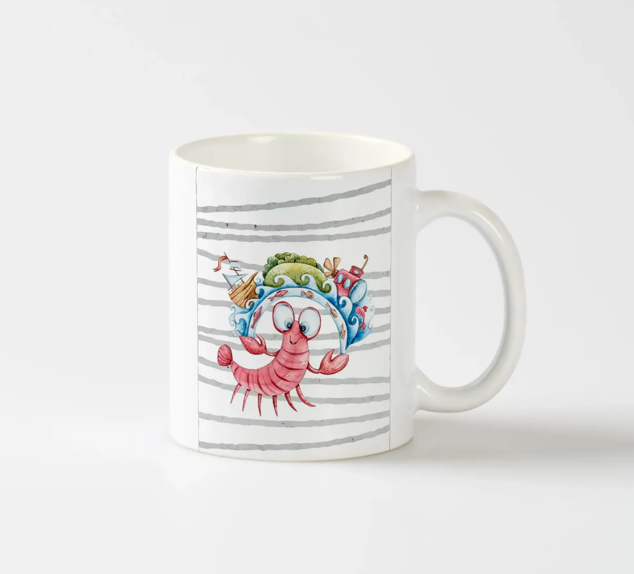 Oceano da colorare per bambini tazza in ceramica da ShopByHaru