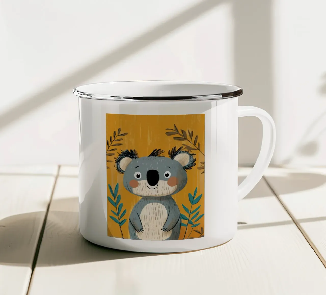 Illustrazione di un simpatico Koala tazza in smalto da ShopByHaru
