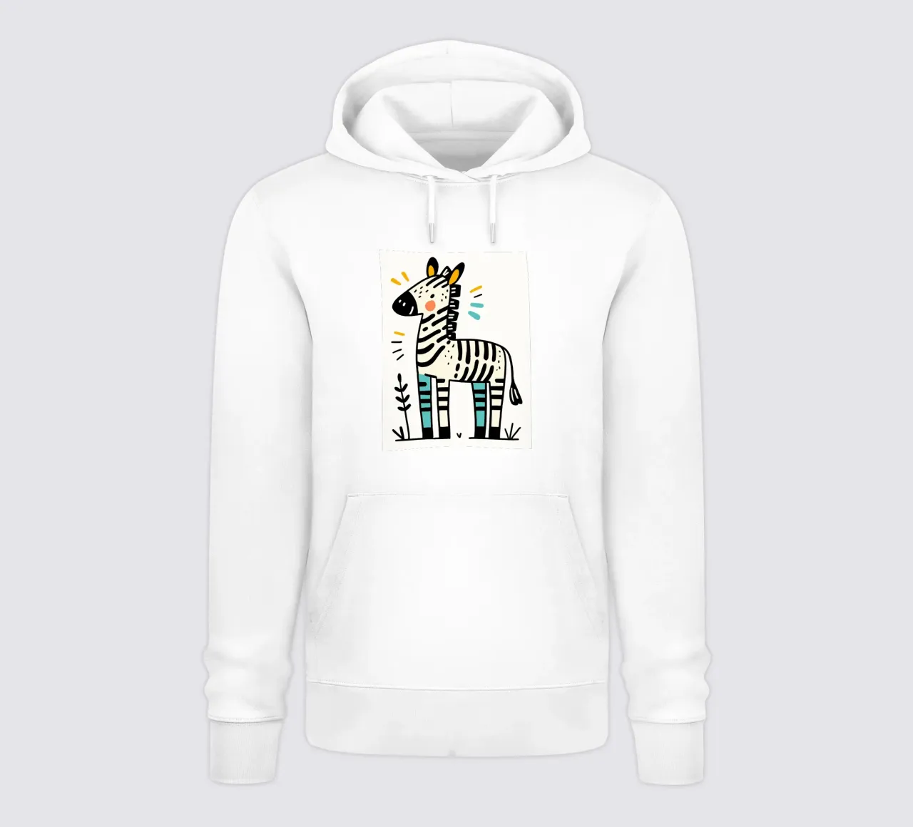 Illustrazione di una simpatica zebra felpa con cappuccio da ShopByHaru