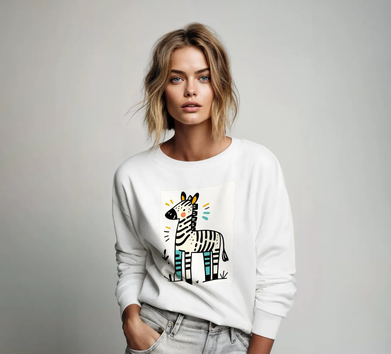 Illustrazione di una simpatica zebra felpa da ShopByHaru