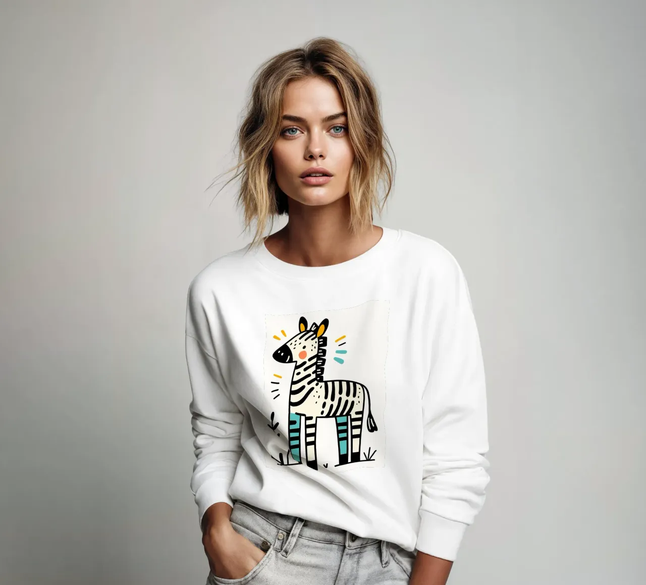 Illustrazione di una simpatica zebra felpa da ShopByHaru