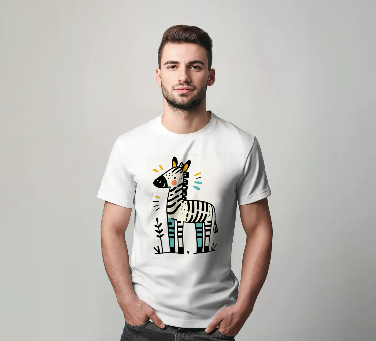 Illustrazione di una simpatica zebra t-shirt da ShopByHaru