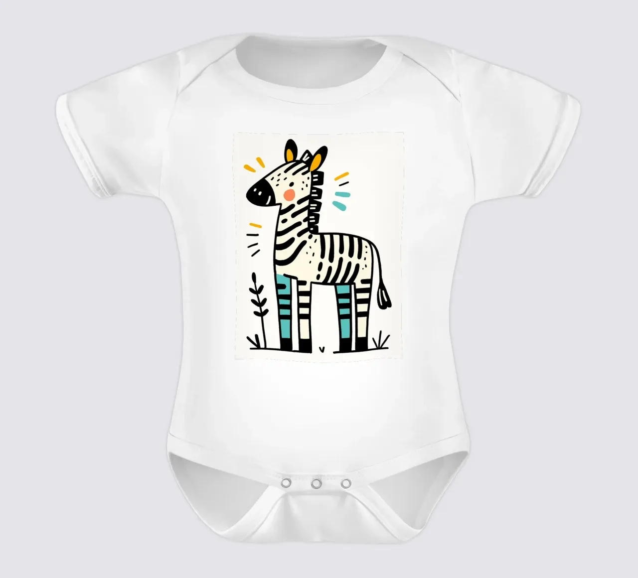 Illustrazione di una simpatica zebra body neonato maniche corte da ShopByHaru