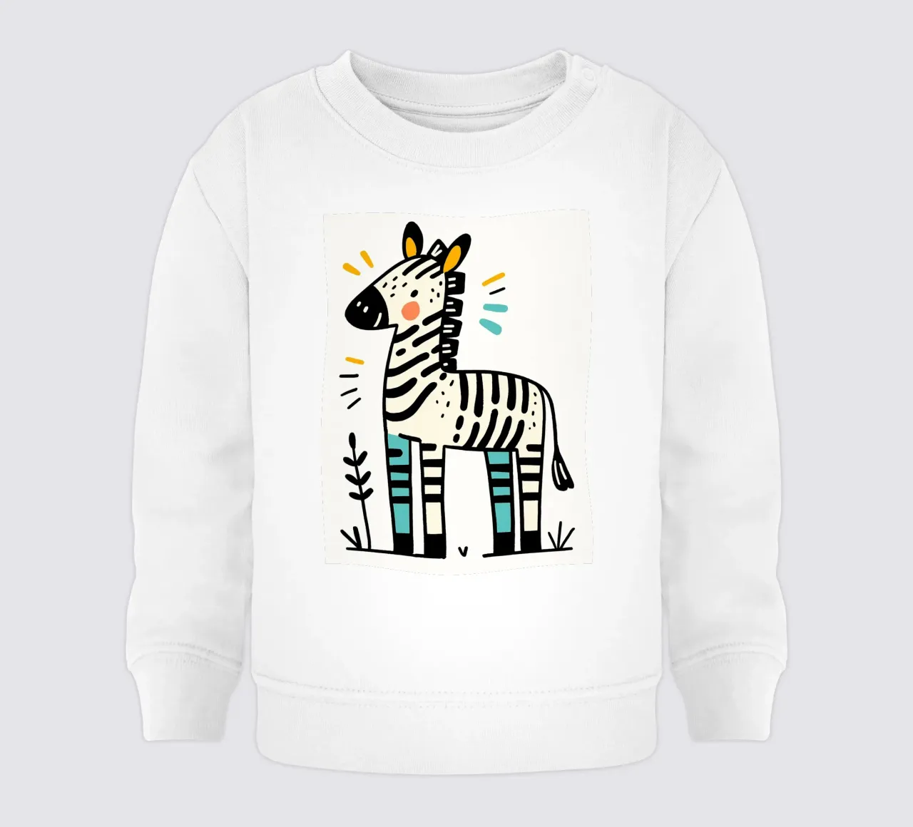 Illustrazione di una simpatica zebra felpa neonato da ShopByHaru