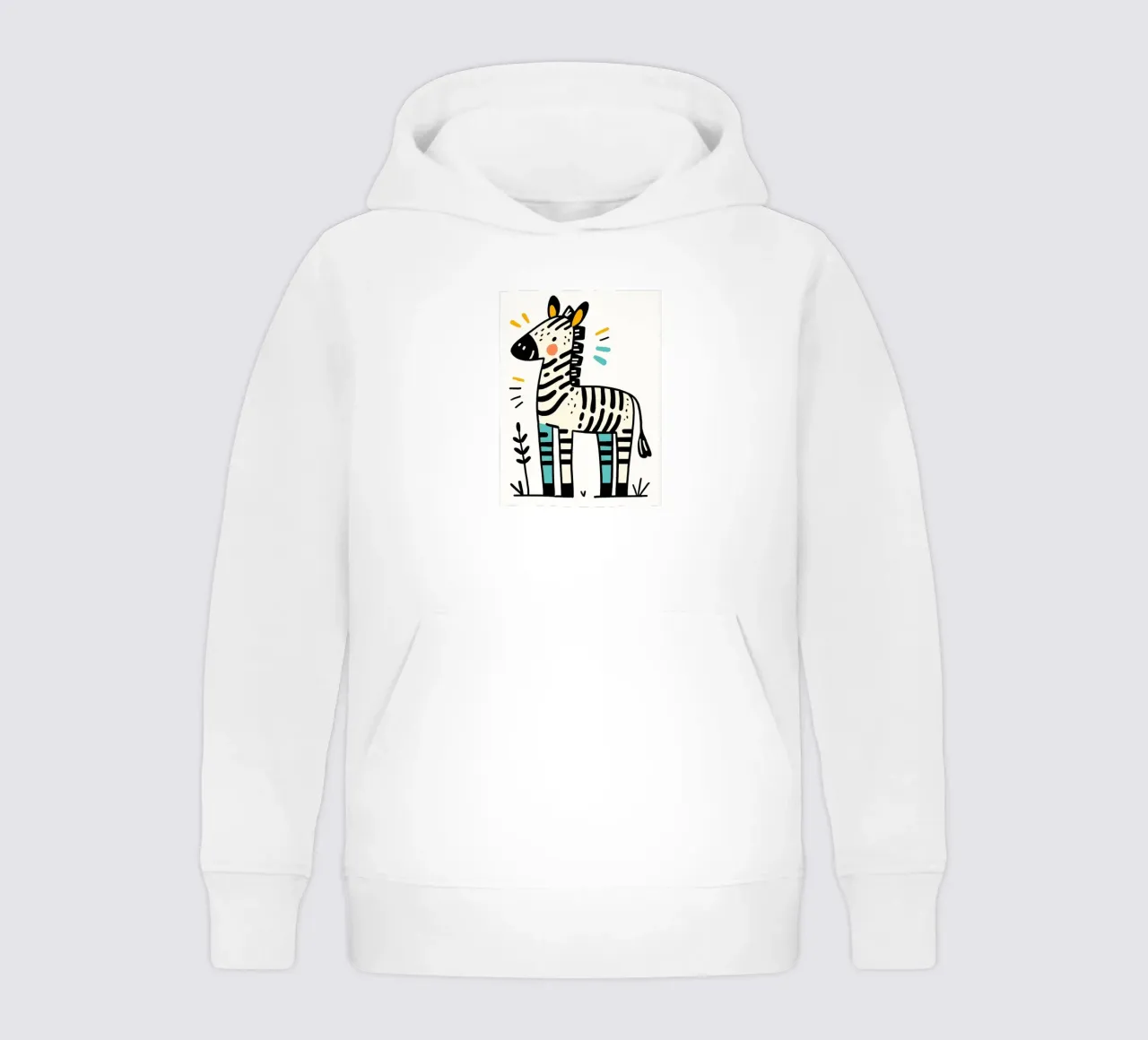 Illustrazione di una simpatica zebra felpa bambino con cappuccio da ShopByHaru