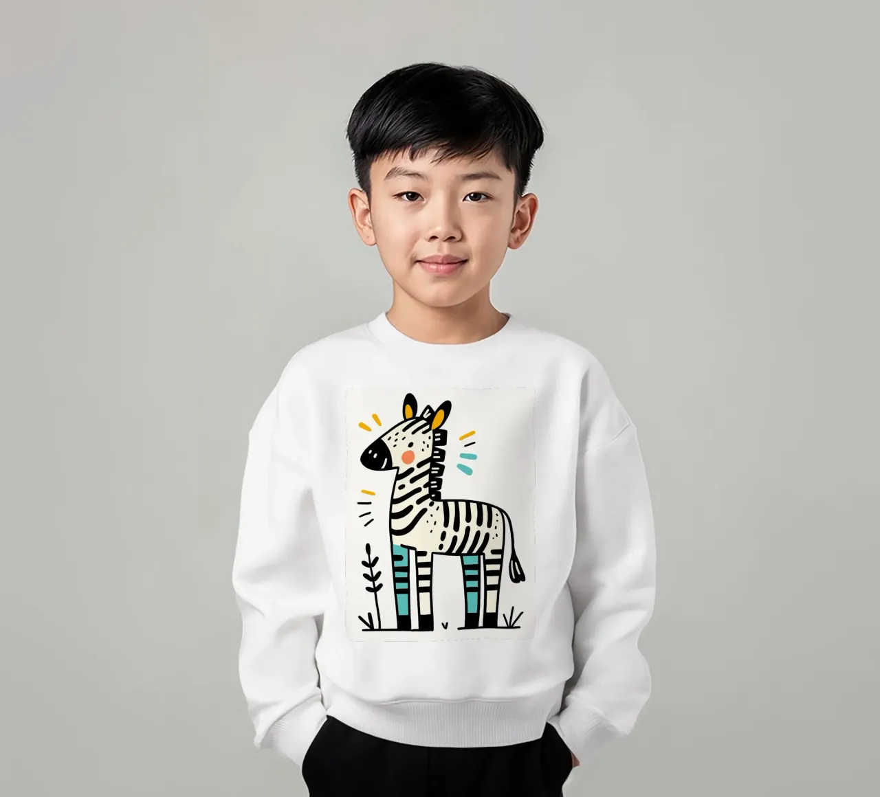 Illustrazione di una simpatica zebra felpa bambino da ShopByHaru