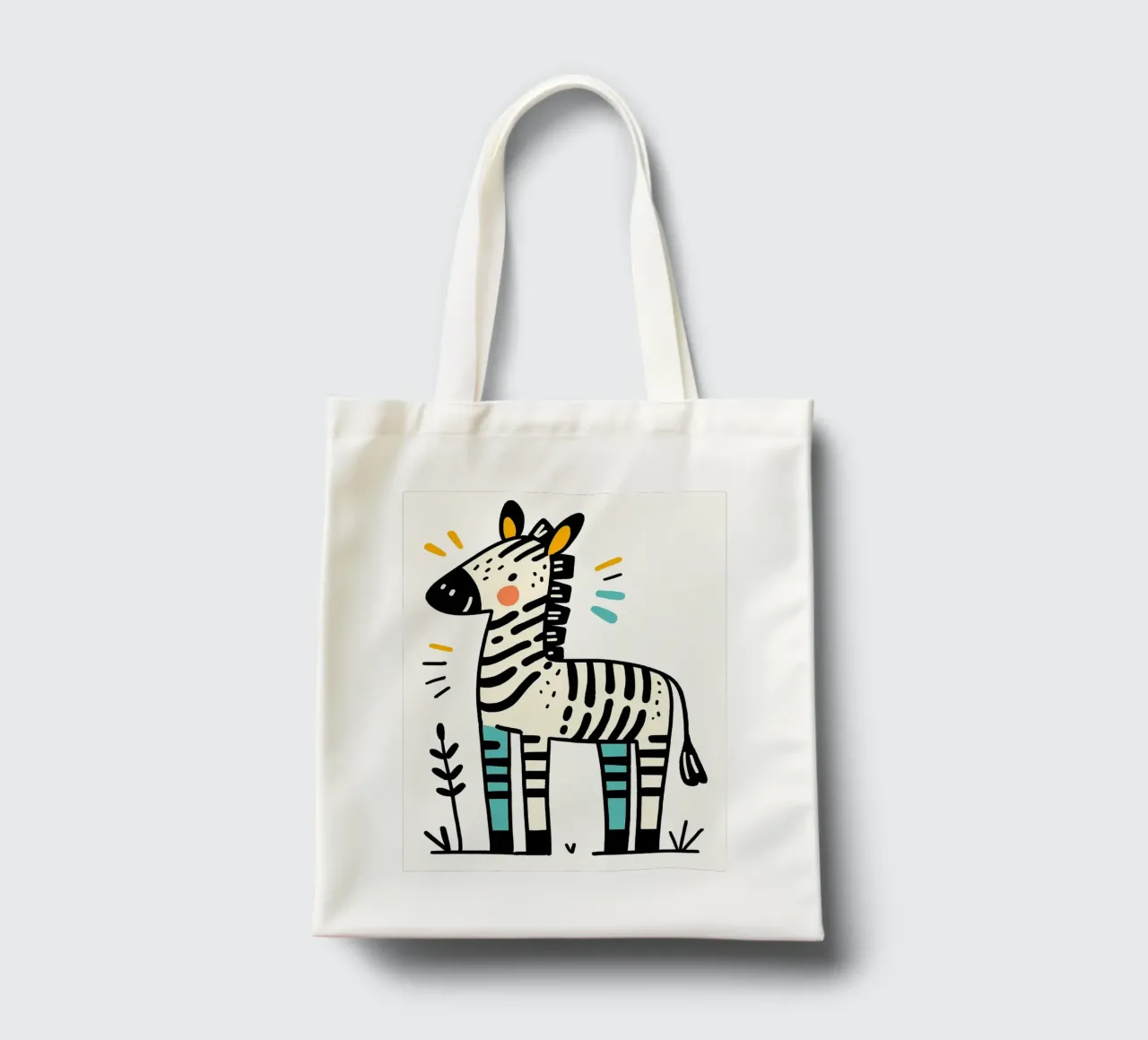 Illustrazione di una simpatica zebra borsa in juta da ShopByHaru