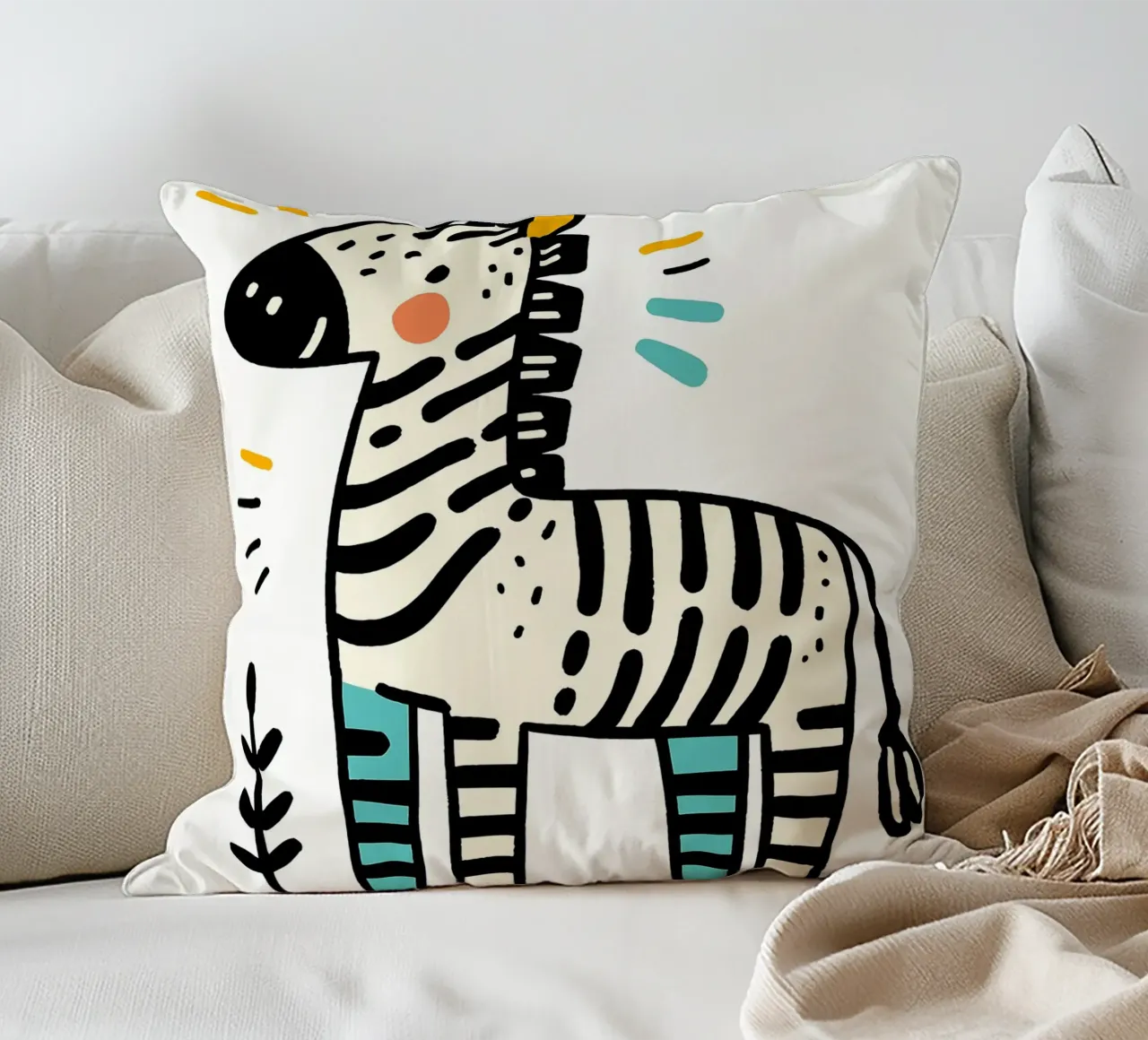 Illustrazione di una simpatica zebra cuscino da ShopByHaru