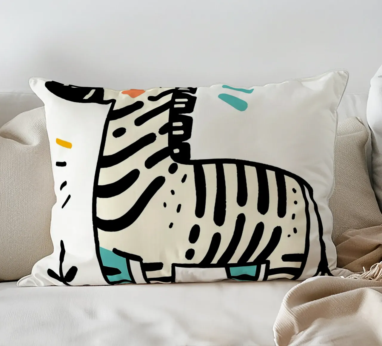 Illustrazione di una simpatica zebra cuscino da ShopByHaru