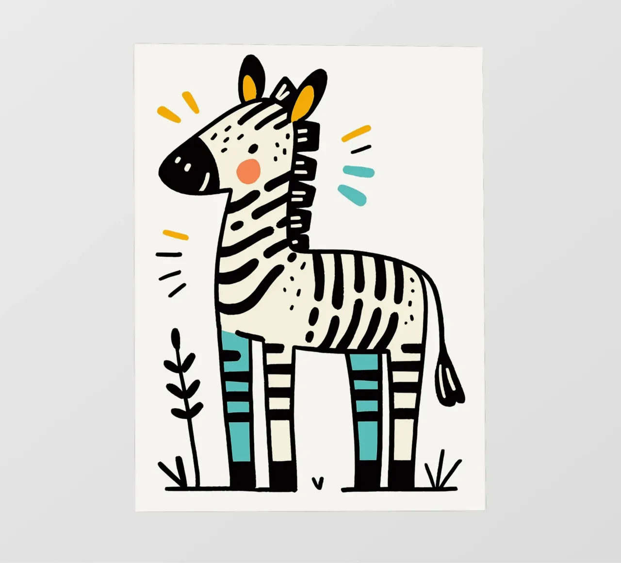 Illustrazione di una simpatica zebra telo in pvc da ShopByHaru