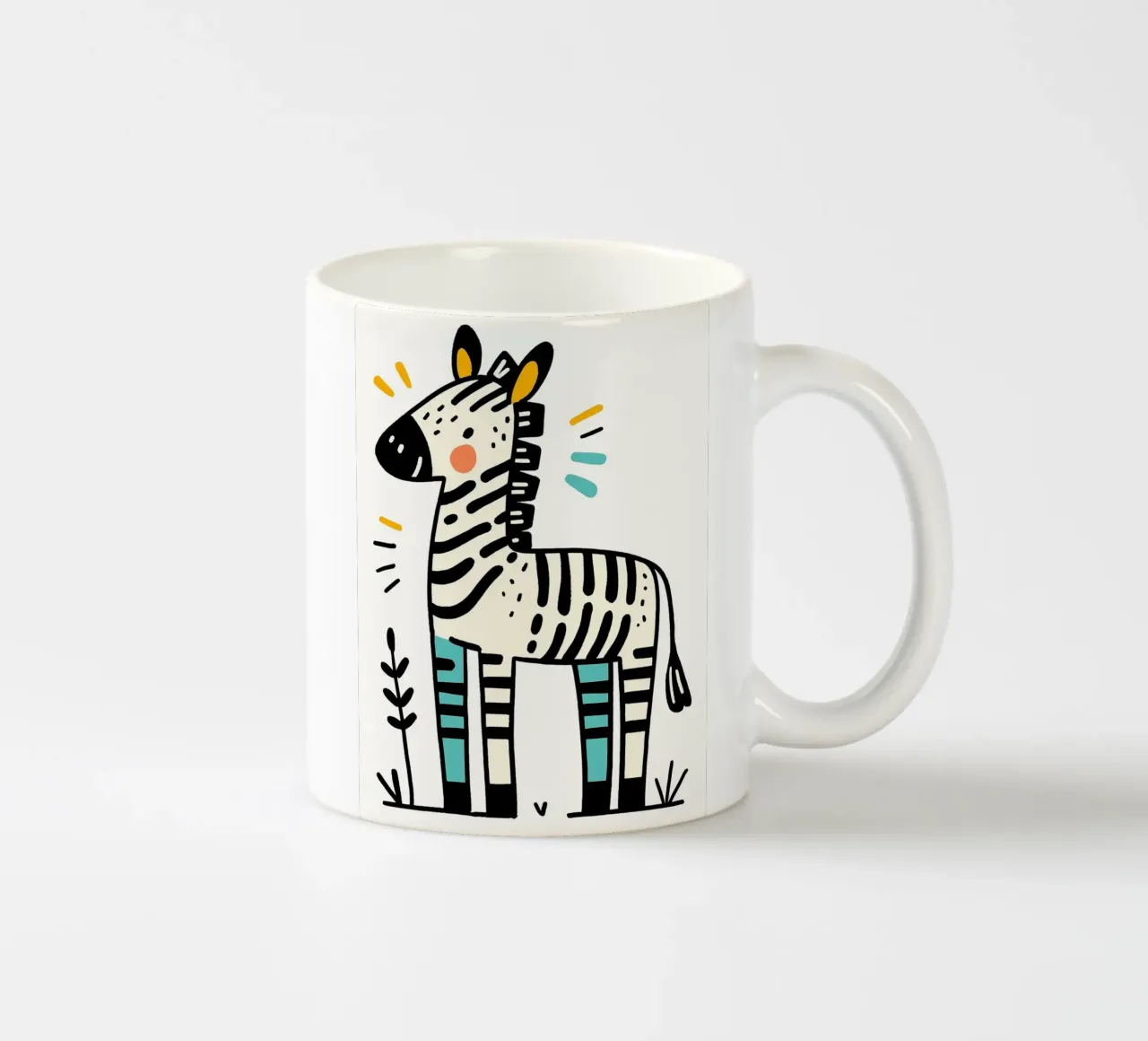 Illustrazione di una simpatica zebra tazza in ceramica da ShopByHaru