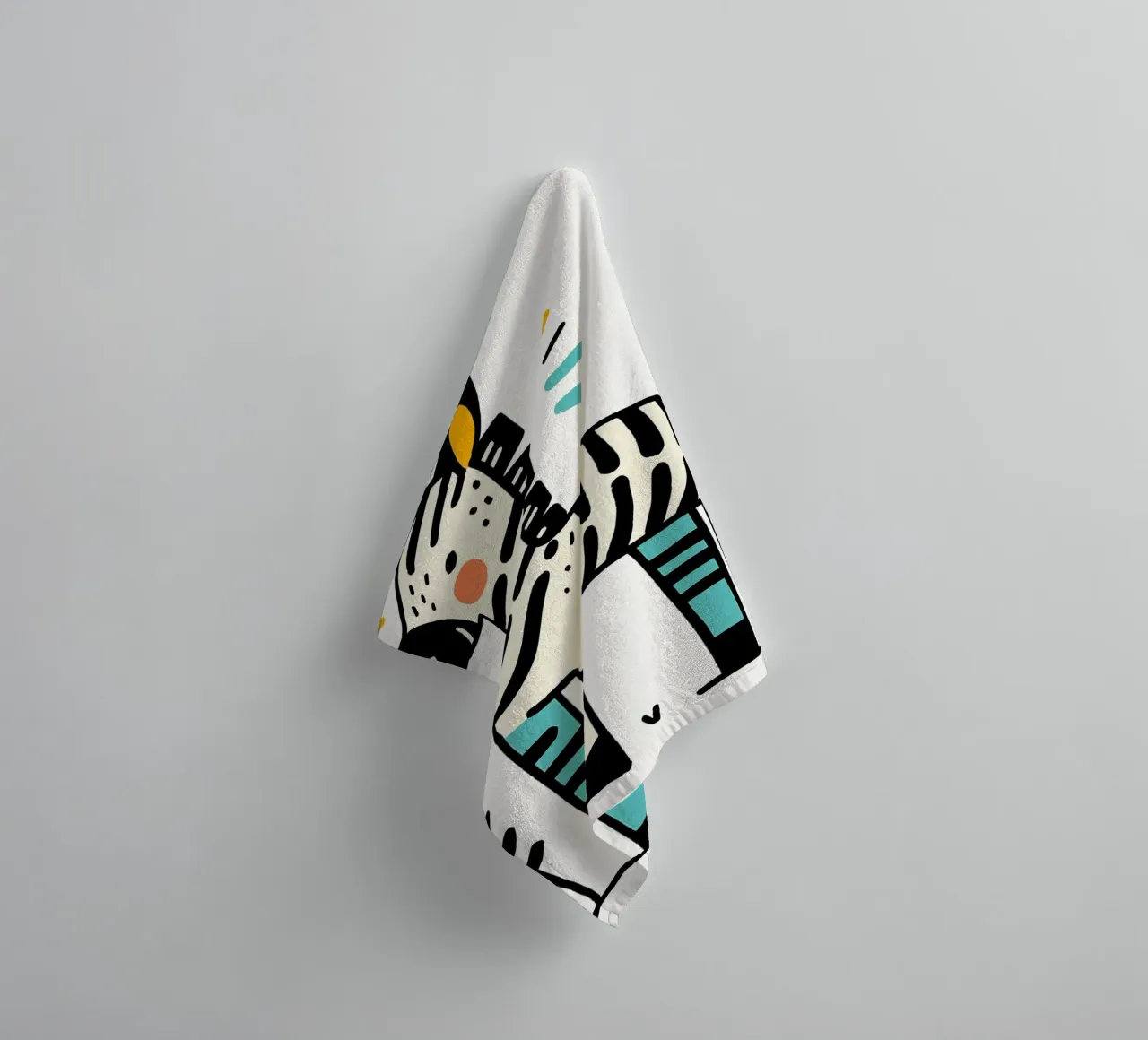 Illustrazione di una simpatica zebra asciugamano da bagno da ShopByHaru