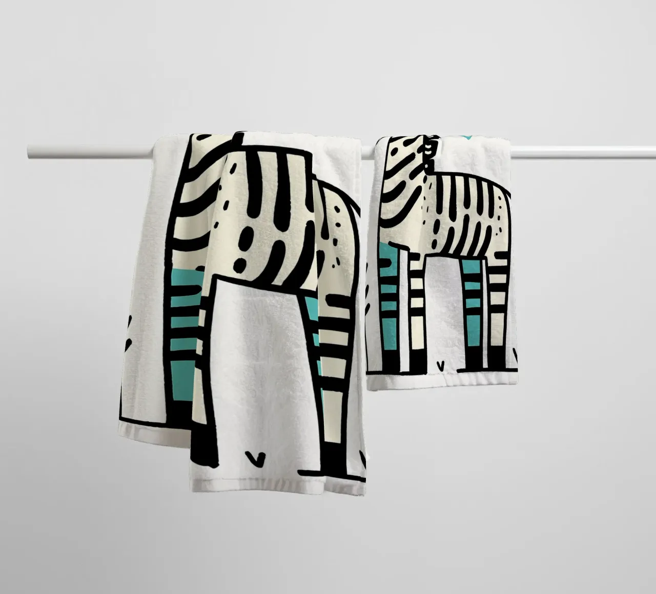 Illustrazione di una simpatica zebra asciugamano da bagno da ShopByHaru