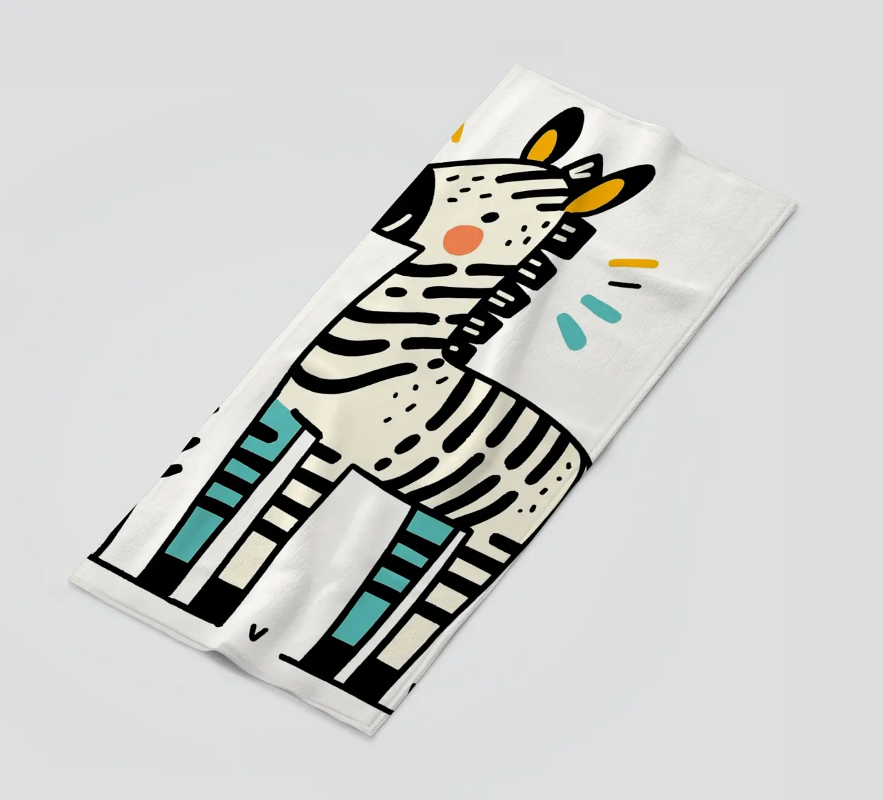 Illustrazione di una simpatica zebra telo mare da ShopByHaru