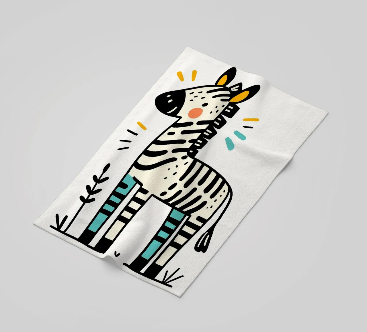 Illustrazione di una simpatica zebra telo mare da ShopByHaru