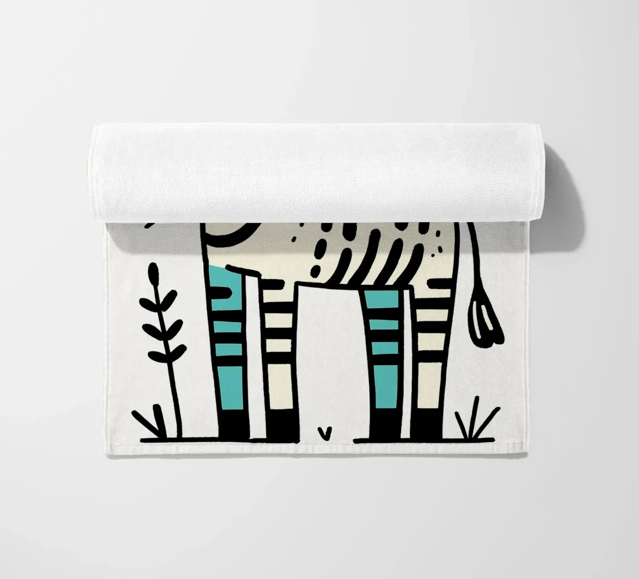 Illustrazione di una simpatica zebra telo mare da ShopByHaru