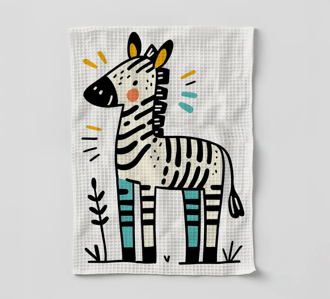 Illustrazione di una simpatica zebra canovaccio da cucina da ShopByHaru