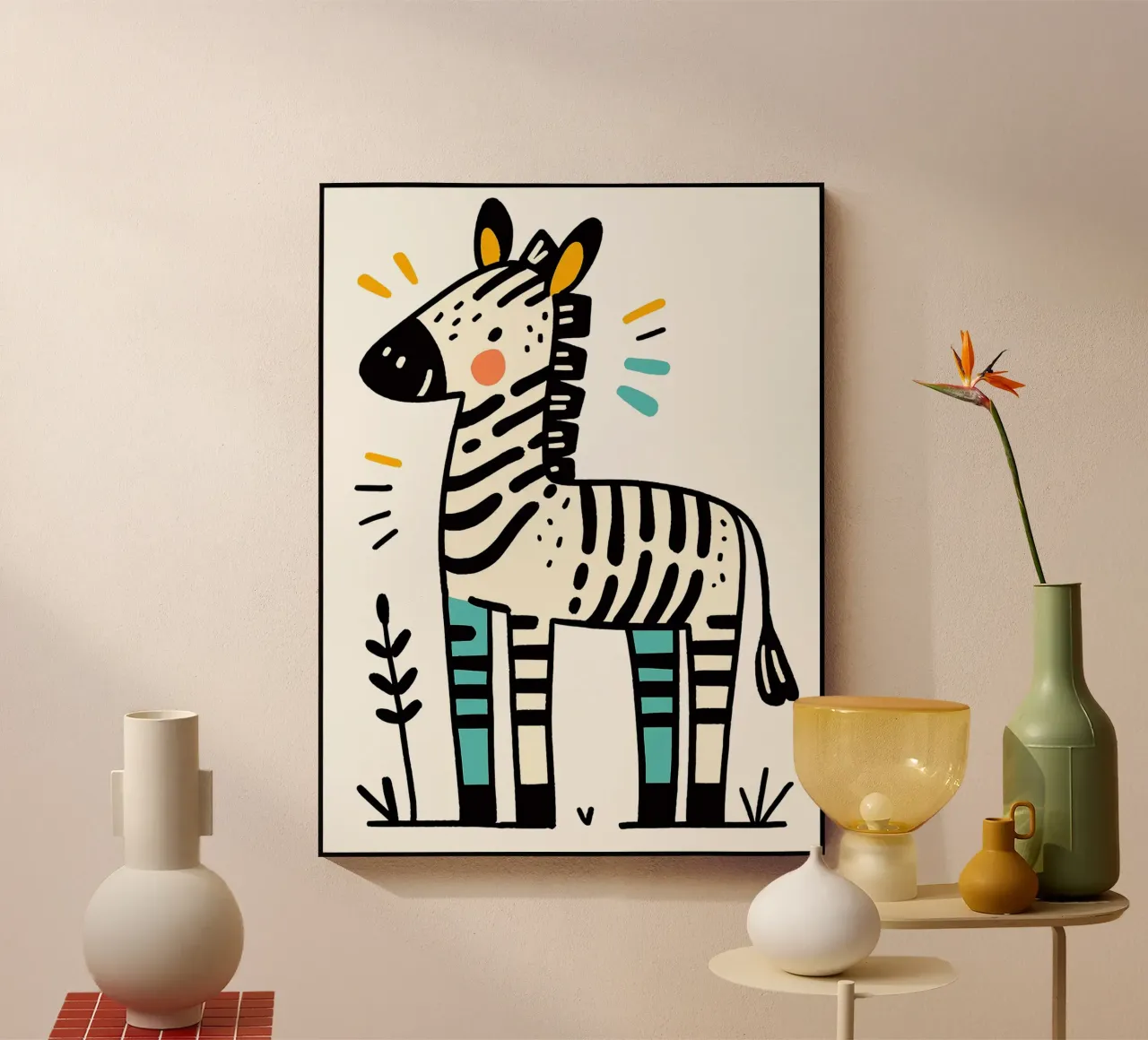 Illustrazione di una simpatica zebra plexiglass da ShopByHaru