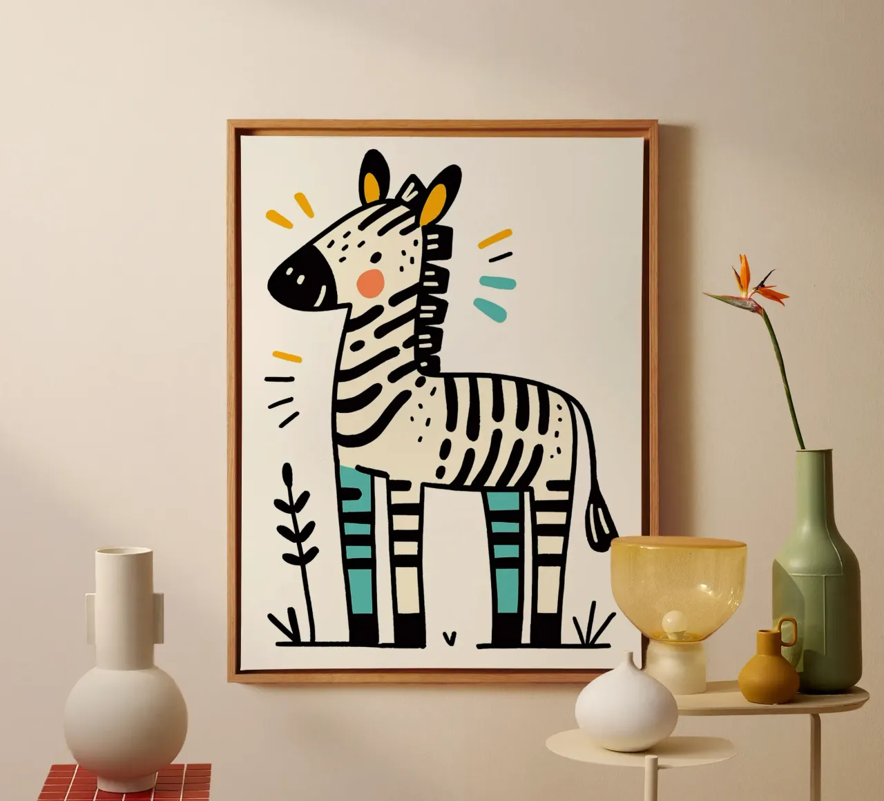 Illustrazione di una simpatica zebra tela da ShopByHaru