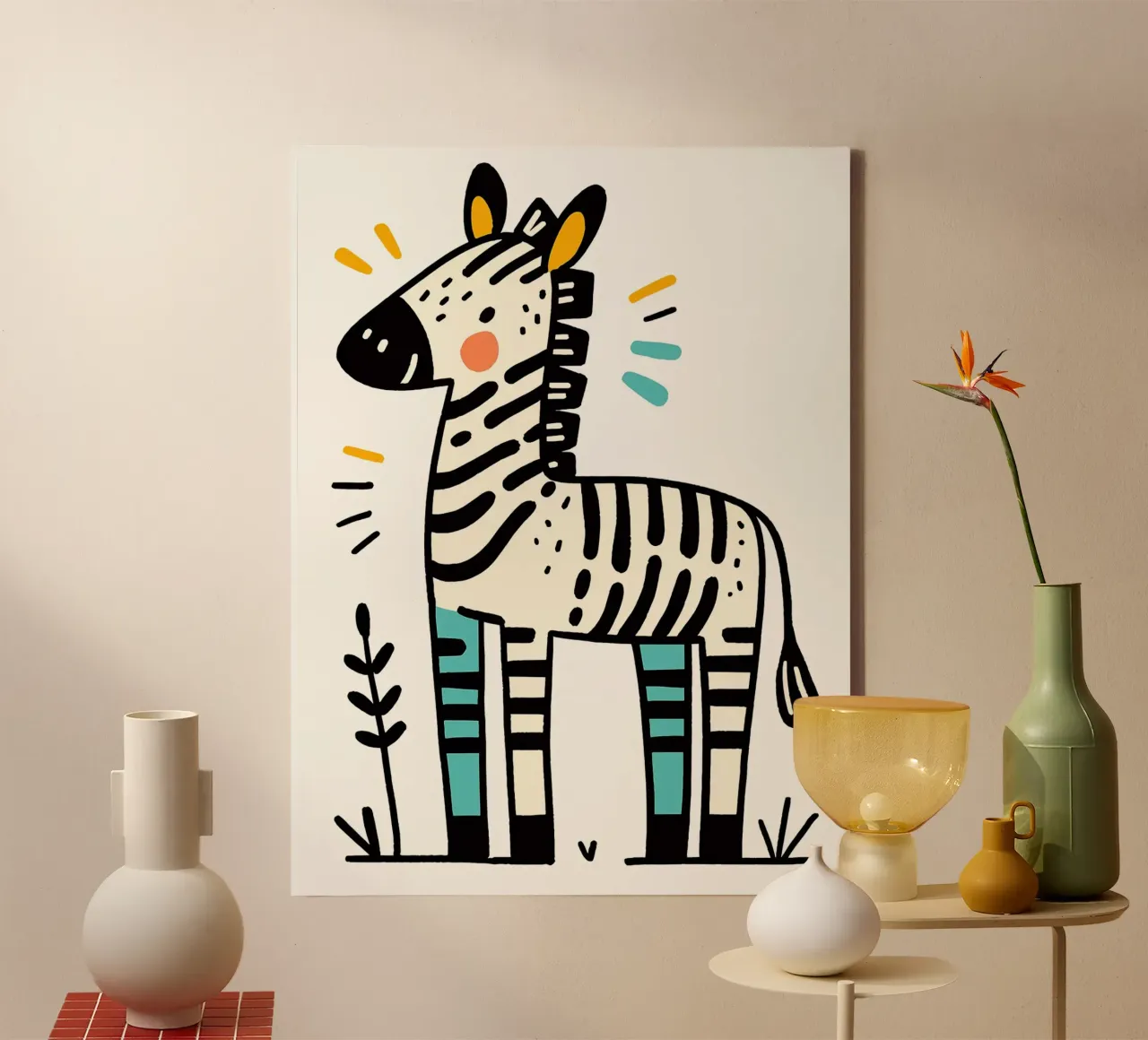 Illustrazione di una simpatica zebra tela da ShopByHaru