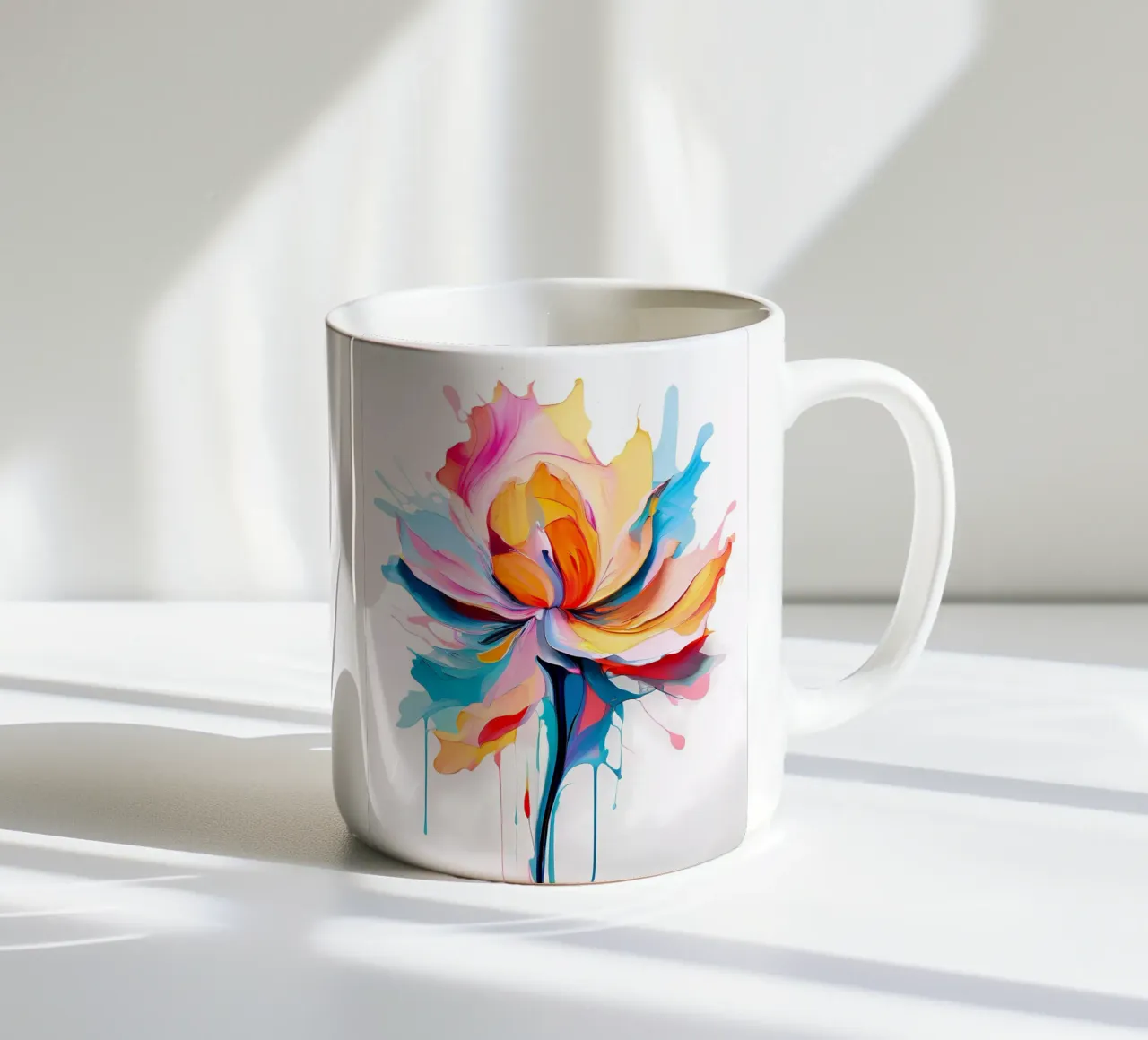 Abstracte Bloemen Symfonie keramische mok van Artistic-shop