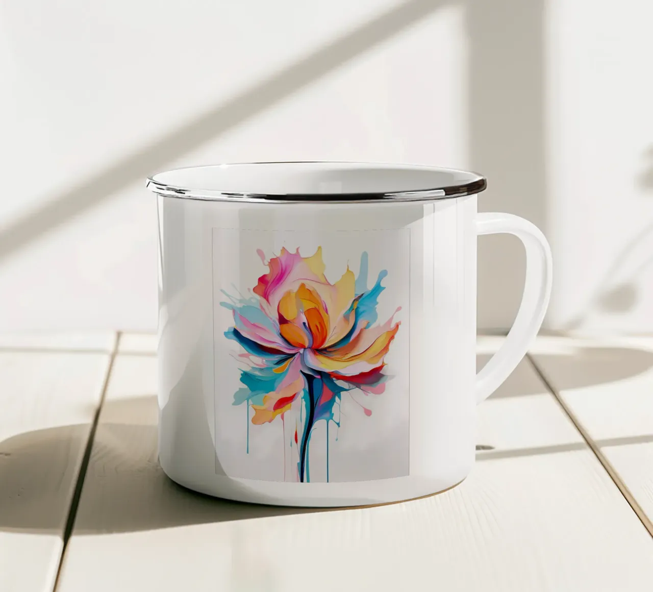 Sinfonia floreale astratta tazza in smalto da Artistic-shop