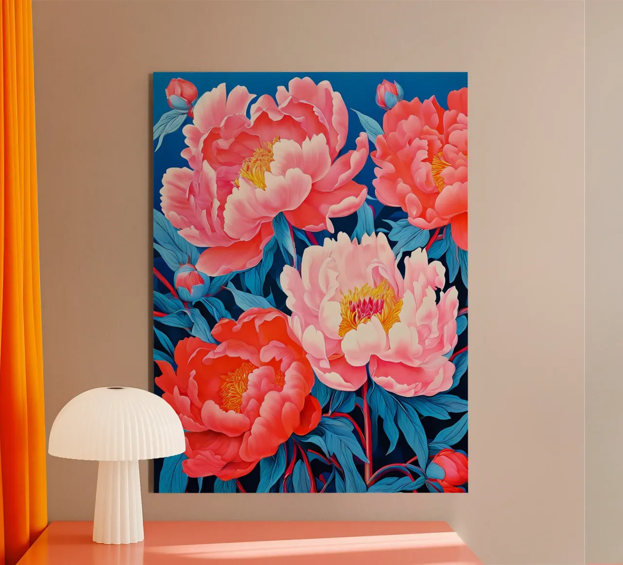Paradiso delle Peonie alluminio dibond da Artistic-shop