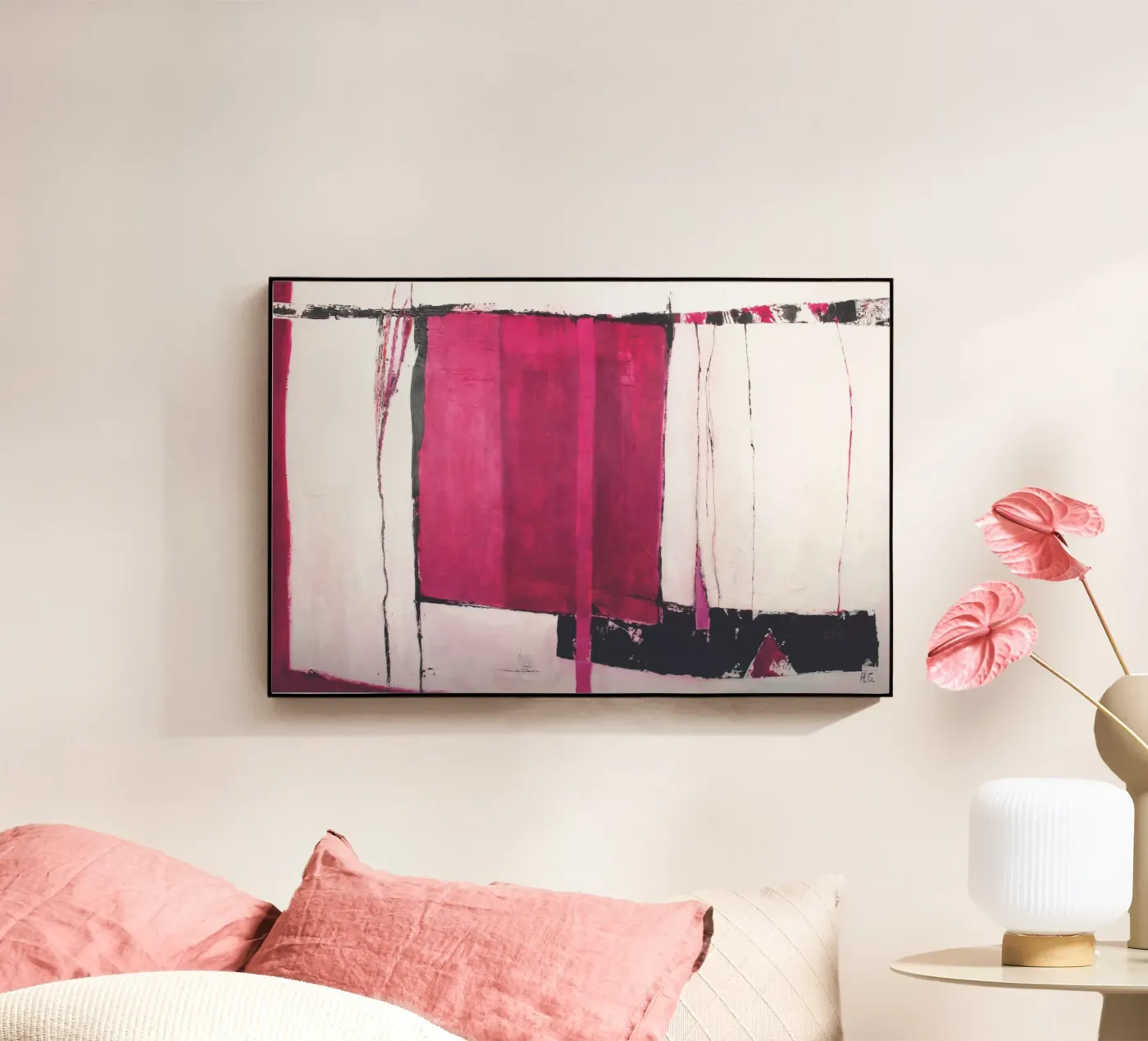 Ich warte Rot plexiglass da Anita Gewald