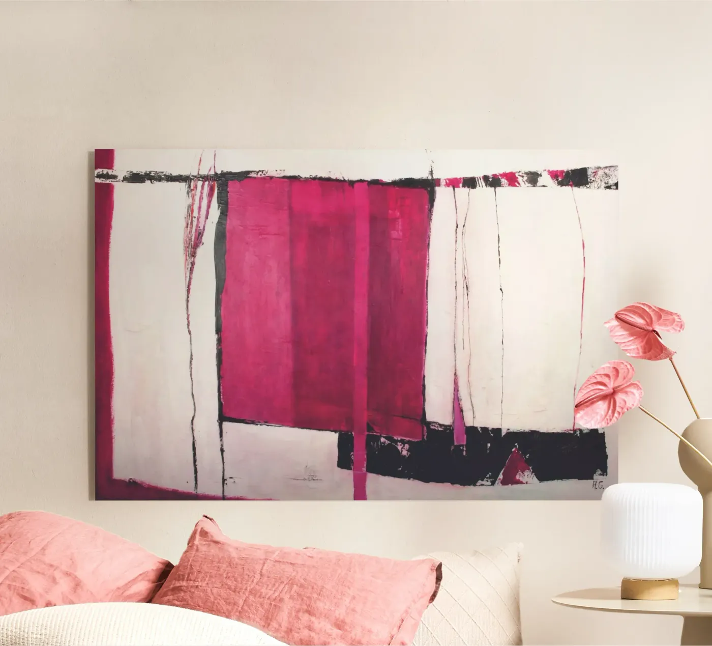 Ich warte Rot plexiglass da Anita Gewald