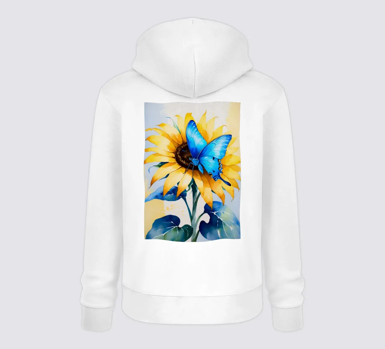 Pittura digitale di farfalla e girasole felpa con cappuccio da Bloom And Brush