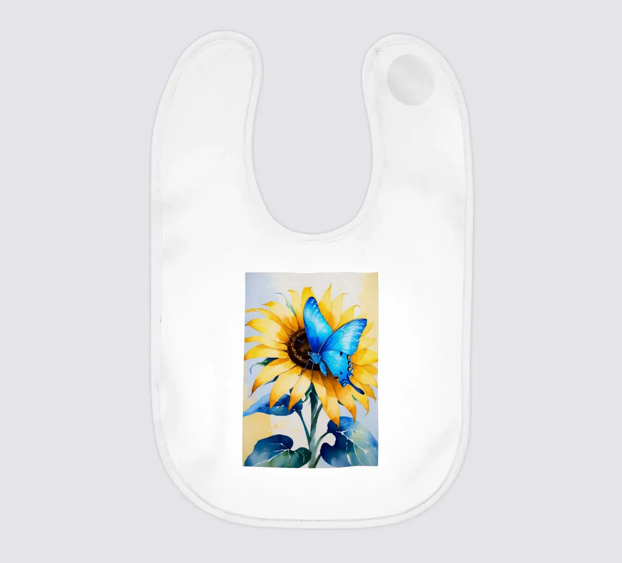 Pittura digitale di farfalla e girasole bavaglino da Bloom And Brush